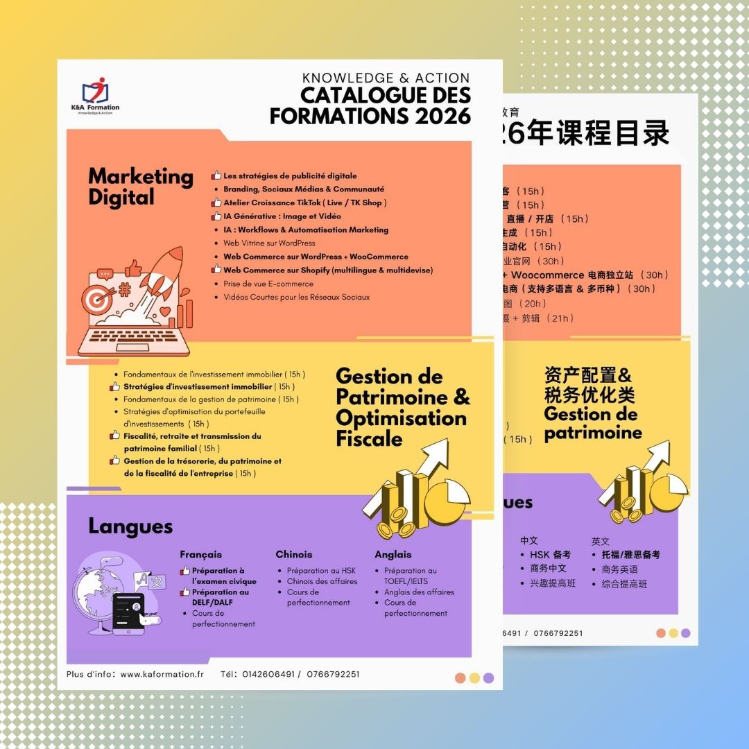 Catalogue des formations 2026 - K&A Formation 法国知行教育 2026 课程目录
